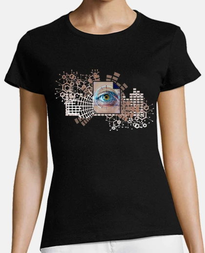 Tee-shirt informaticien oeil IA circuit imprimé geek 