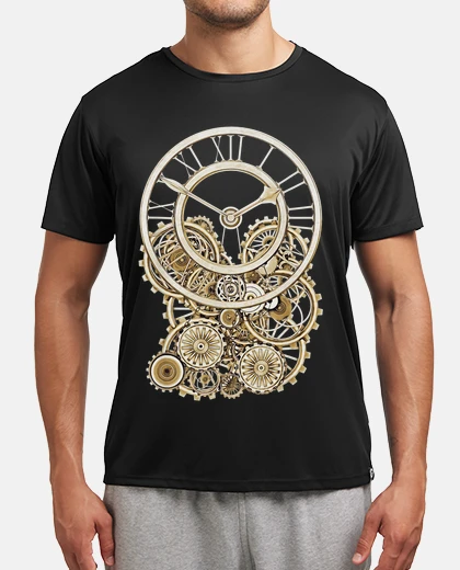 T-shirt ingranaggi orologio macchina illustrazione vintage steampunk vintage