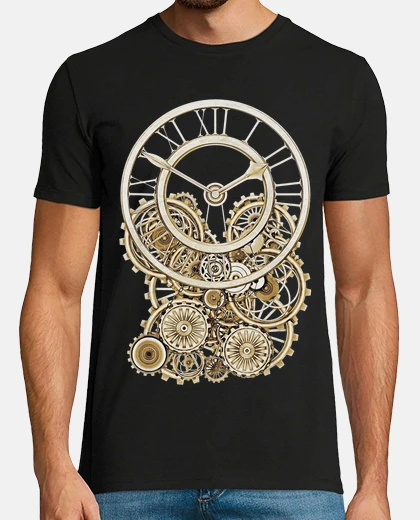 T-shirt ingranaggi orologio macchina illustrazione vintage steampunk vintage