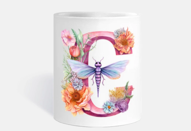 Tazza iniziale c della libellula floreale