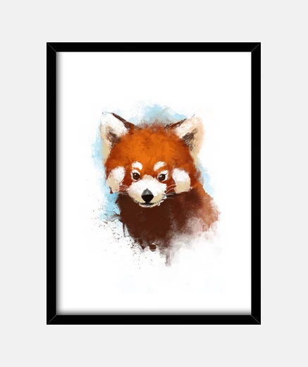 Quadro ink panda rosso - illustrazione animale