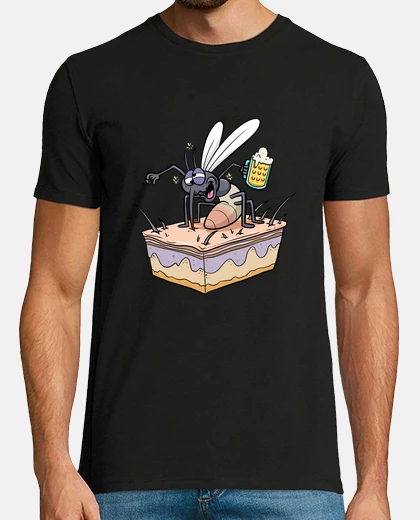 Camiseta insecto mosquito bebiendo cerveza mosquitos
