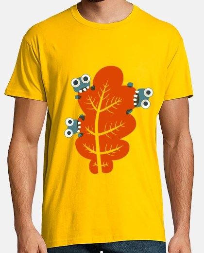 Camiseta insectos lindos comen las hojas de otoño