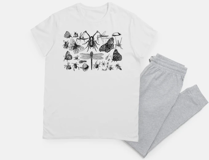 Pyjama insects, dragonfly, butterflies, scarab, babydoll