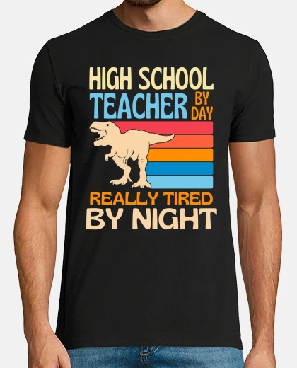 T-shirt insegnante di liceo di giorno stanco di