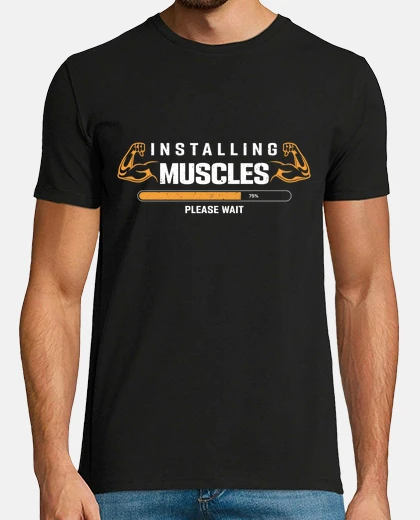 T-shirt installazione dei muscoli per favore as