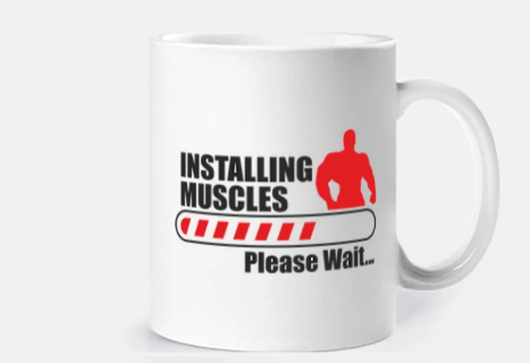 Cup installing muscles - bodybuilding