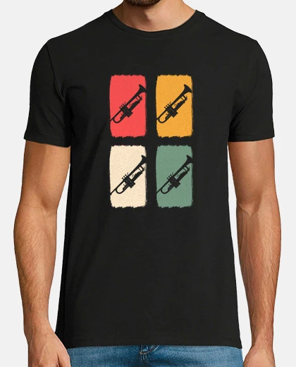 Camiseta instrumento de profesor de música retro trompeta vintage