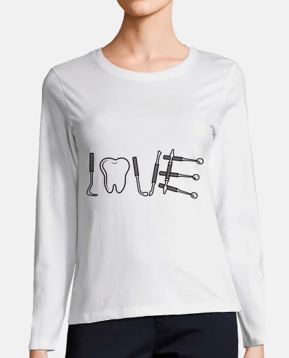 Tee-shirt instruments de dentiste assistante dent