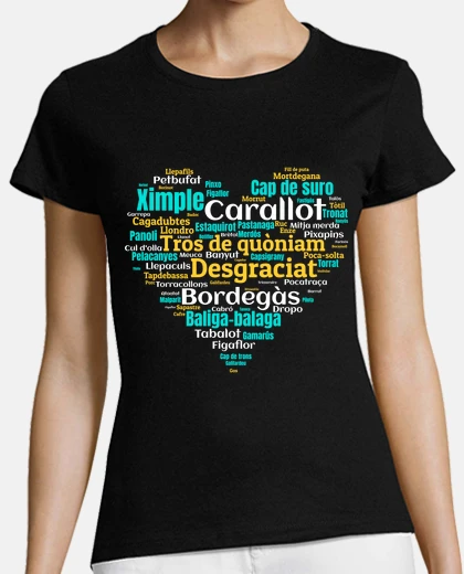 Tee-shirt insultes en catalan insultes coeur catalan humour renecs drôles