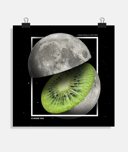 Poster intérieur de la lune , intérieur de toi, affiche développement personnel , 