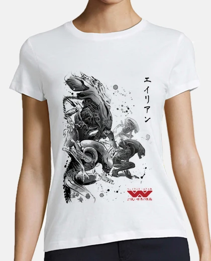 T-shirt invasione xenomorfa sumi-e