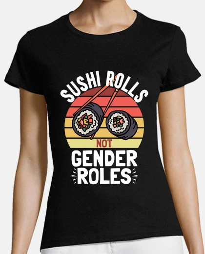 T-shirt involtini di sushi non ruoli di genere