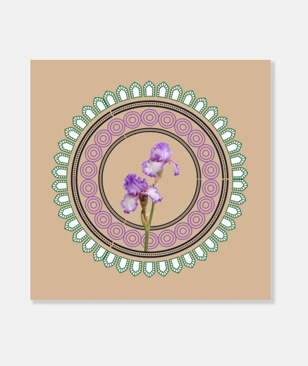 Tableau iris fleurs ornements