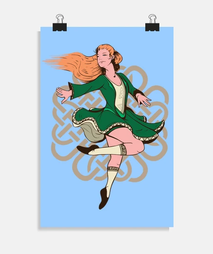 Poster irish dancer ireland jig reel bar cd girl poster room workshop course bedroom poster