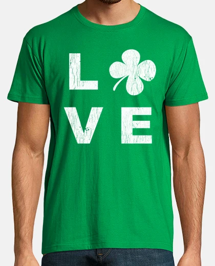 T-shirt irlandese amore quadrato bianco