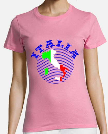 T-shirt Italia design in colori azzurri e di ba