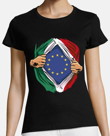 T-shirt Italia Europa bandiera europea