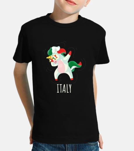 Kids Italy Flag Dabbing Unicorn