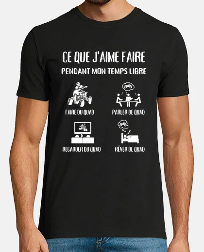 Tee-shirt j aime faire quad humour quad homme