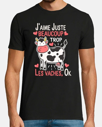 Tee-shirt J aime Juste Beaucoup Trop Les Vaches Ok Cute Tshirt Cadeau Pour Femmes Filles Qui Aiment La Vache
