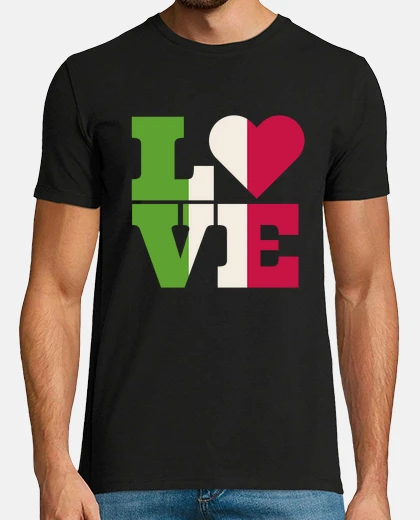 Tee-shirt j aime l Italie italiens italiennes drapeau 
