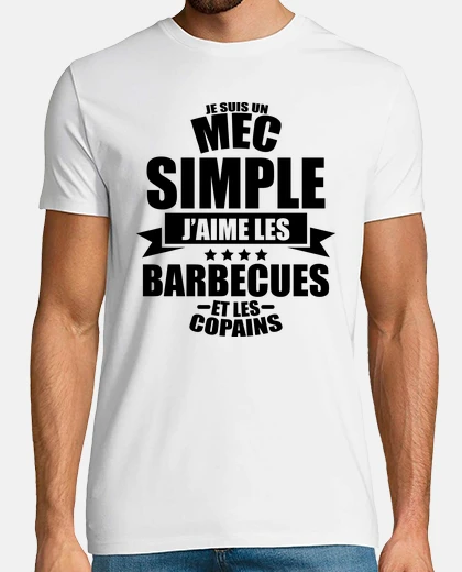 Tee-shirt j aime les barbecues et les copains