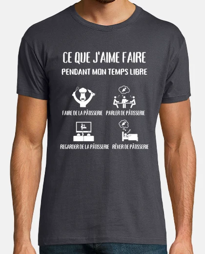 Tee-shirt J aime pâtisserie humour patissier