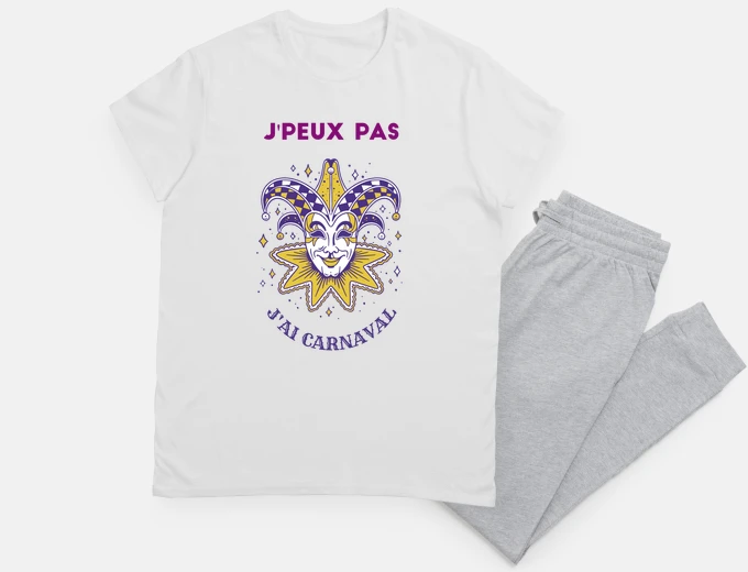 Pyjama j peux pas j ai carnaval, fou du roi