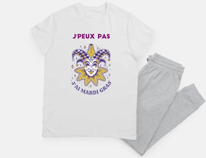 Pyjama j peux pas j ai mardi gras, carnaval, louisiane, 