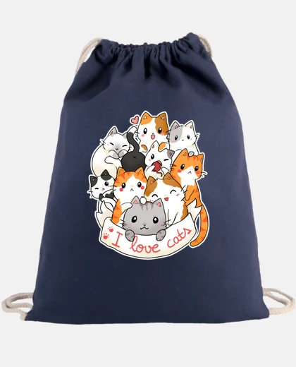 Sac j39adore les chats - t- shirt mignon ch