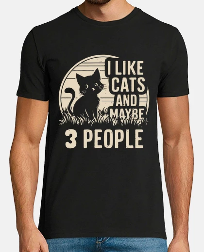 Tee-shirt j39aime les chats et peut-être 3 person