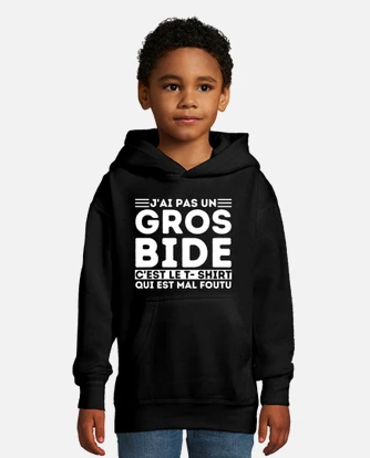 Sweat shirt enfant jai pas un gros bide tostadora