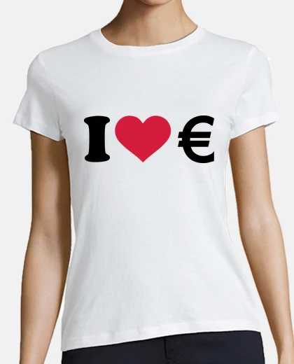 Tee-shirt j'aime l'argent euro