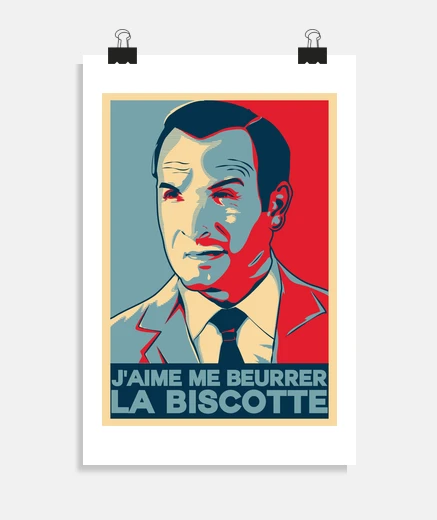 Poster J'aime me beurrer la biscotte