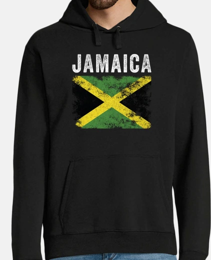 Hoodie Jamaica Flag Distressed   Jamaican Flag