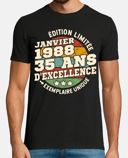 Tee-shirt janvier 1988 - anniversaire 35 ans