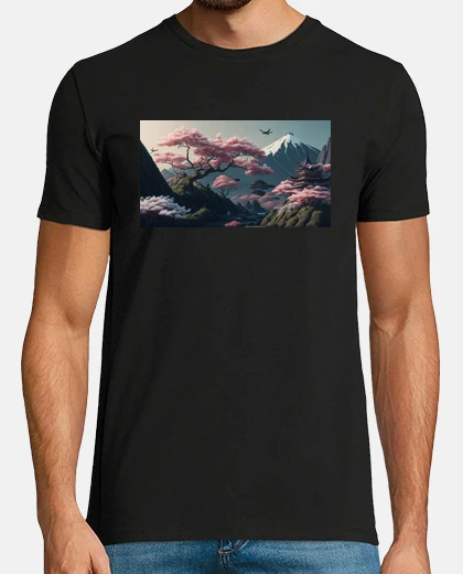 T-shirt japanese natural landscape t-shirt