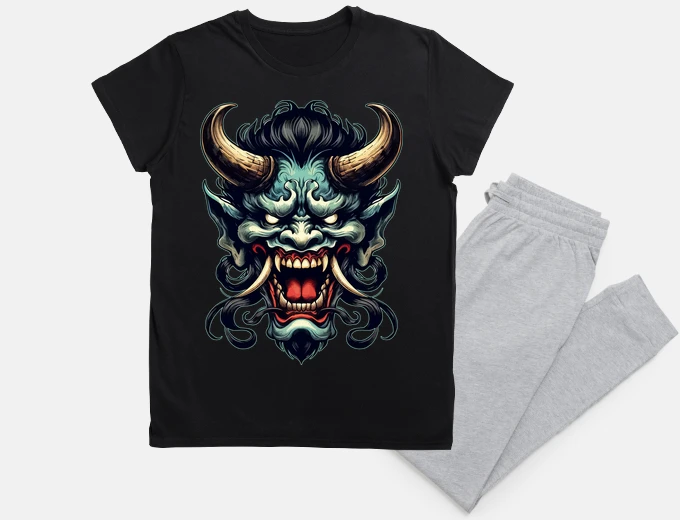 Pyjama Japanese Oni Demon Yokai Ogre Retro