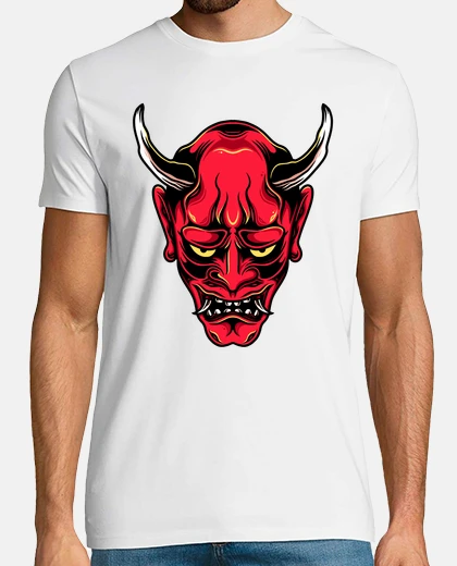Camiseta Japanese Oni Mask Tattoo Design