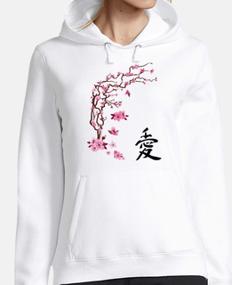 japanese cherry - calligraphy &quot;love&quot;