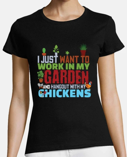 Tee-shirt jardin avec mes poules