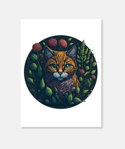 Tableau jardin kitty - toile