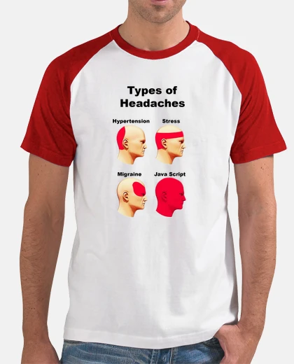 Camiseta Java Script - Types of Headaches
