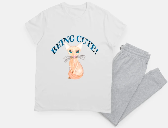 Pajama javanese cat being cute