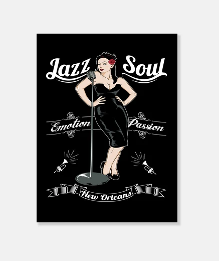 Wall jazz music soul new orleans usa pin up girl canvas print