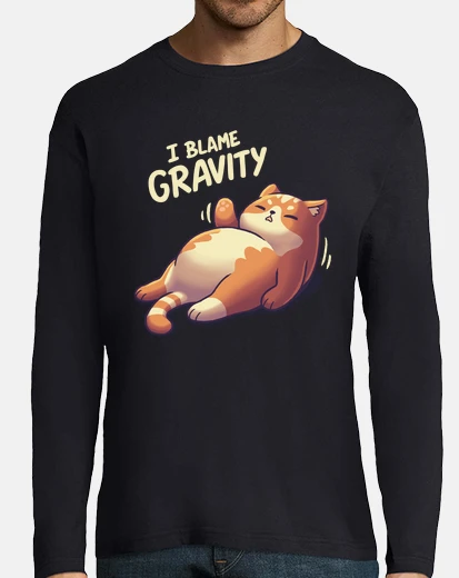 Tee-shirt je blâme le chat paresseux potelé de gravité