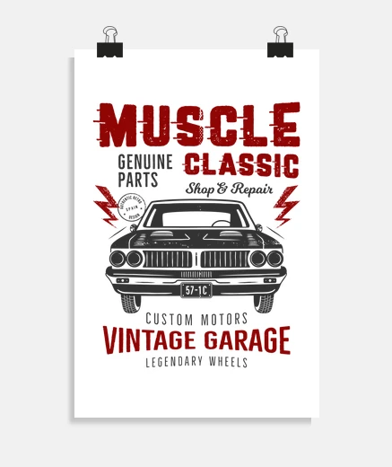 Poster Je can ico voitures muscle vintage c le