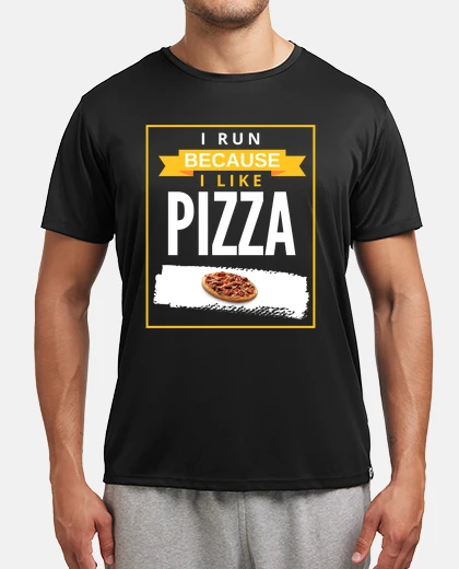 Tee-shirt je cours parce que j&#39;aime vraiment la pizza nouveauté drôle courir