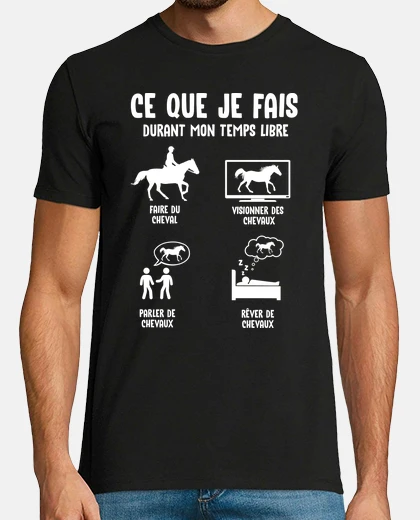 Tee-shirt Je fais du cheval tout le temps accro